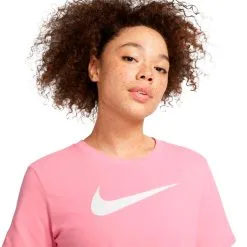 Camiseta Nike Dri-Fit Swoosh Mujer 8 Camiseta Nike Dri-Fit Swoosh Mujer -Botas de fútbol comercio camiseta nike dri fit swoosh mujer coral chalk pure heather white 2